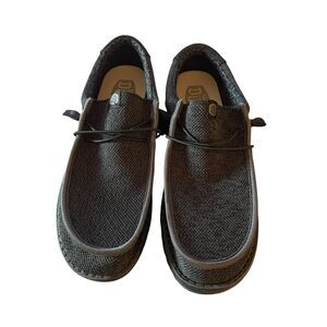 Hey Dude Mens Micro Total Black Wally Sox Moc Toe Slip On Loafers Shoes Size M13